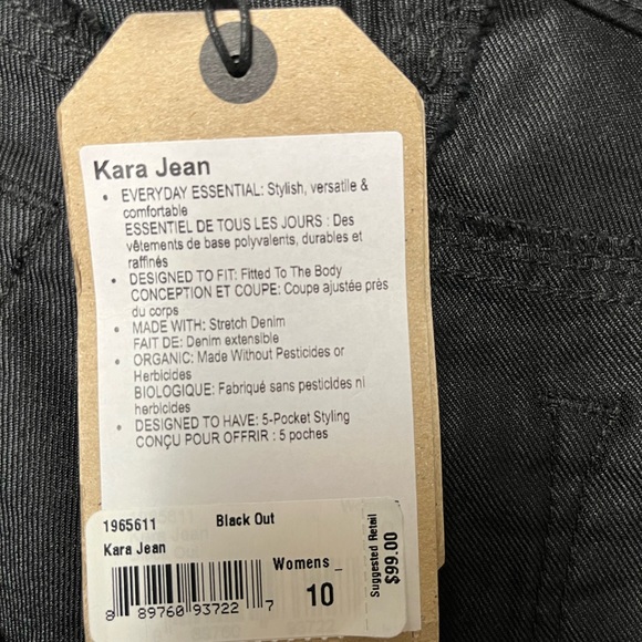 NWT Prana Kara Jeans Black Out Women’s Size 10 - Picture 7 of 16